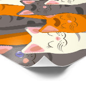 ジンジャーホワイト黒猫の対角パターン ポスター (コーナー)