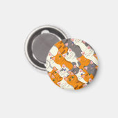 ジンジャーホワイト黒猫の対角パターン マグネット (正面/裏面)