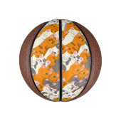 ジンジャーホワイト黒猫の対角パターン ミニバスケットボール (縦)