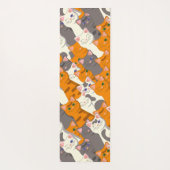 ジンジャーホワイト黒猫の対角パターン ヨガマット (裏面)