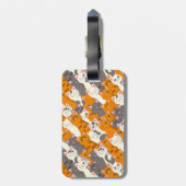 ジンジャーホワイト黒猫の対角パターン ラゲッジタグ (裏面縦)