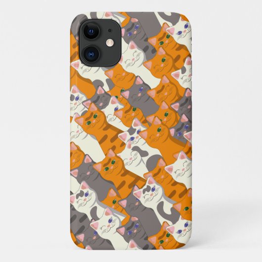 ジンジャーホワイト黒猫の対角パターン Case-Mate iPhoneケース (裏面)