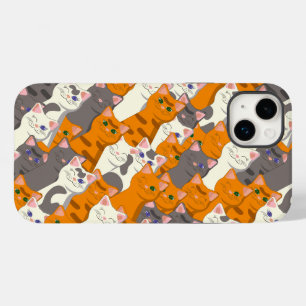 ジンジャーホワイト黒猫の対角パターン Case-Mate iPhone 14 PLUSケース