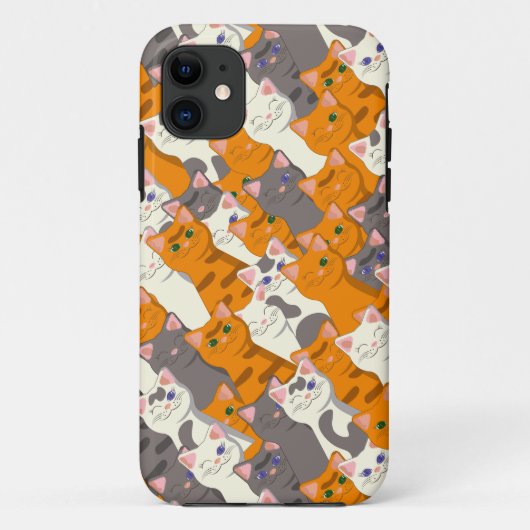 ジンジャーホワイト黒猫の対角パターン Case-Mate iPhoneケース (裏面)
