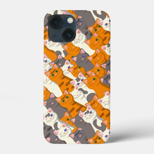 ジンジャーホワイト黒猫の対角パターン Case-Mate iPhoneケース (裏面)