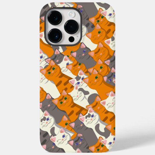 ジンジャーホワイト黒猫の対角パターン Case-Mate iPhoneケース (裏面)