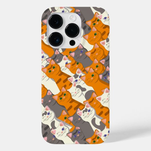 ジンジャーホワイト黒猫の対角パターン Case-Mate iPhoneケース (裏面)