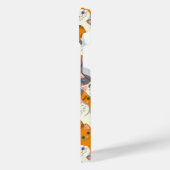 ジンジャーホワイト黒猫の対角パターン iPhoneケース (左側面)