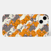 ジンジャーホワイト黒猫の対角パターン iPhoneケース (裏面横)