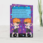 ジンジャーボーイズヒップホップ単語検索ハッピーバースデー カード (裏面)