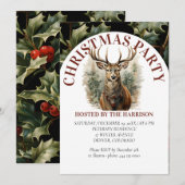 ジンジャーマン レトロ クラシック かわいい 水彩 クリスマス 招待状 (正面/裏面)