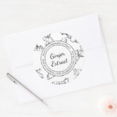 ジンジャールート抽出スケッチラモダンベル ラウンドシール (封筒)