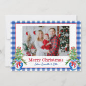 ジンジャー名門私立校風のジャールクリスマスツリーネイビーギンガム シーズンカード (正面)