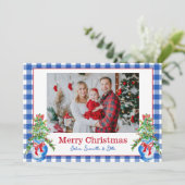 ジンジャー名門私立校風のジャールクリスマスツリーネイビーギンガム シーズンカード (スタンド正面)