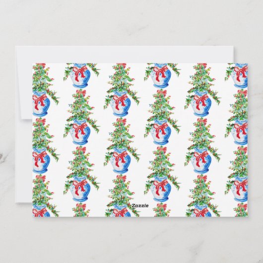 ジンジャー名門私立校風のジャールクリスマスツリーネイビーギンガム シーズンカード (裏面)