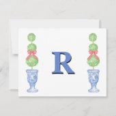 ジンジャー名門私立校風のジャー瓶モノグラム写真クリスマスカード ノートカード (正面)