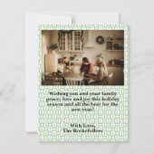 ジンジャー名門私立校風のジャー瓶モノグラム写真クリスマスカード ノートカード (裏面)