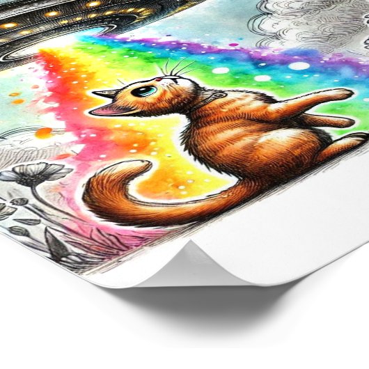 ジンジャー子猫とUFO ポスター (角)