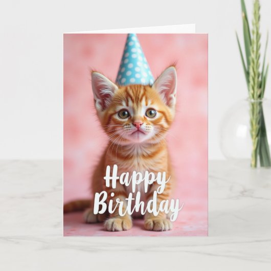 ジンジャー子猫の誕生日カード カード (正面)