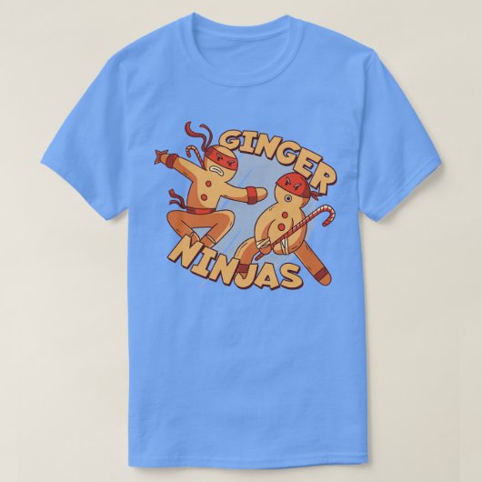 ジンジャー忍者おもしろいクリスマス Tシャツ (デザイン正面)