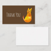 ジンジャー猫かわいい水の色のイラストレーションアート ノートカード (正面/裏面)