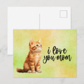 ジンジャー猫 愛してる ママ ポストカード (正面/裏面)