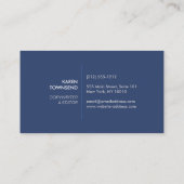 ジンジャー瓶の陶器のロゴデザイナーのダークブルー 名刺 (裏面)