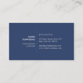 ジンジャー瓶の陶器のロゴデザイナーのダークブルー 名刺 (裏面)