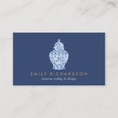 ジンジャー瓶の陶器のロゴデザイナー青/白 名刺 (正面)