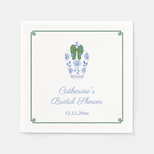 ジンジャー頭が切れるジャールクリスマスブライダルシャワーパーティー スタンダードカクテルナプキン (正面)