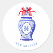 ジンジャー・ジャー・ジャー・モノグラム |レッドボウ ラウンドシール (正面)