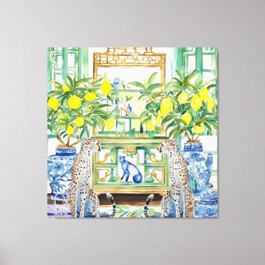 ジンジャーjとチノイスリーインテリアの2つのチーズ キャンバスプリント (正面)