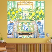 ジンジャーjとチノイスリーインテリアの2つのチーズ キャンバスプリント (インサイチュ (リビング))