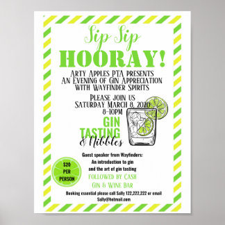 ジンテイスティングイベントポスタージンとトニックジンパーティー ポスター