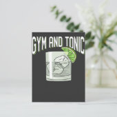ジントニックおもしろいプンジムフィットネスユーモア ポストカード (スタンド正面)