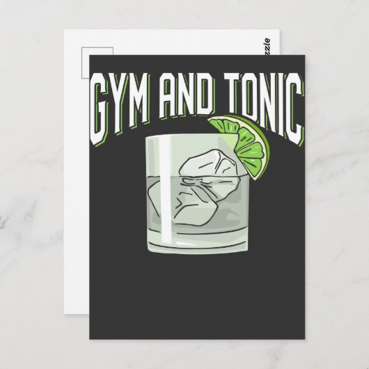 ジントニックおもしろいプンジムフィットネスユーモア ポストカード (正面/裏面)