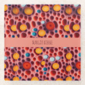 ジントニックソーダ水の色パターン ガラスコースター (正面)