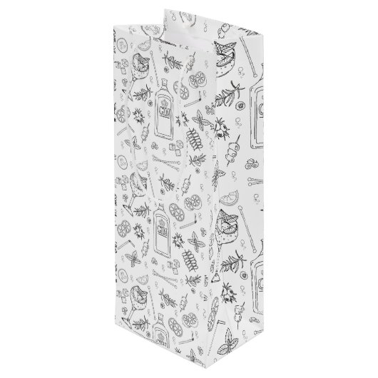 ジントニックドードルカクテルパーティーボトルバッグ ワインギフトバッグ (裏面アングル)