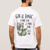 ジントニックレシピ ビンテージカクテルイラスト Tシャツ (裏面)