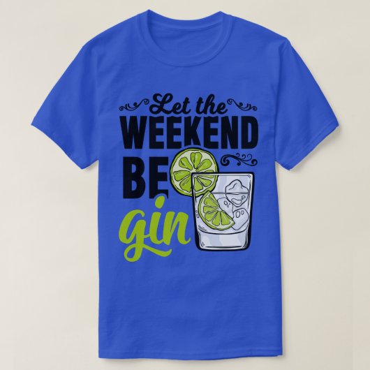 ジントニックロングドリンクアルコール週末 Tシャツ (デザイン正面)