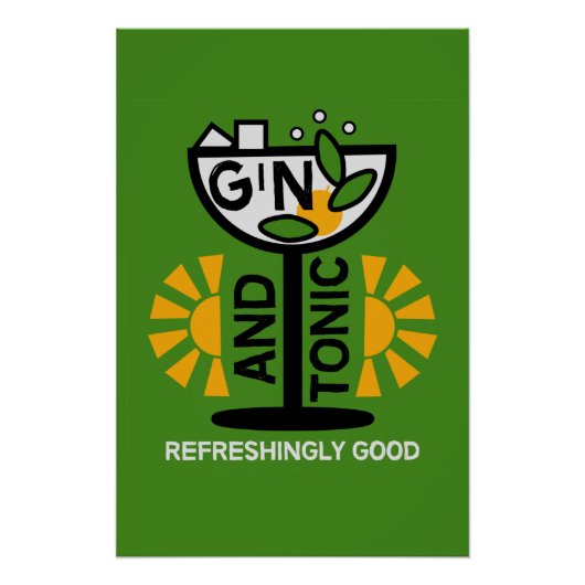ジントニック・ドリンカーアート ポスター (正面)