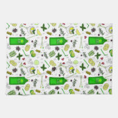 ジントニック・ラバー図解入りの、写真付きの・カクテルグラス キッチンタオル (横)