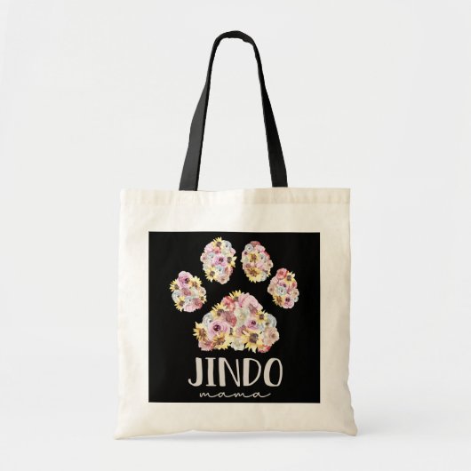 ジンドママフローラポー犬ママ トートバッグ (正面)