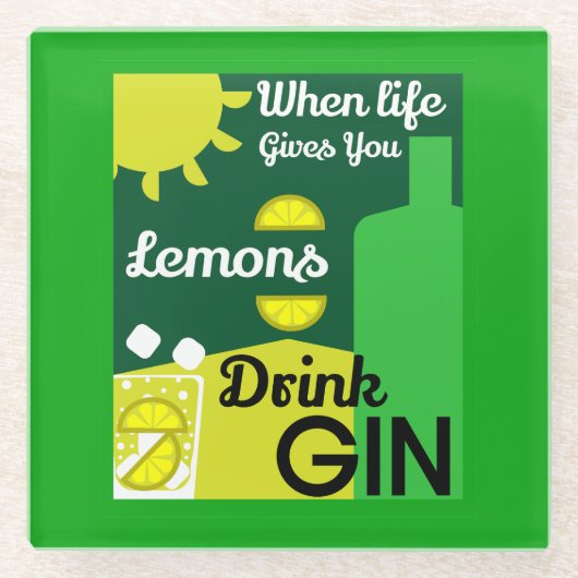 ジンドリンカーズ | ジン好き | インテリア雑貨 | バー用品 ガラスコースター (正面)