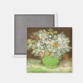 ジンニアの花と花瓶 ヴィンセント・ヴァン・ゴッホ マグネット (正面/裏面)