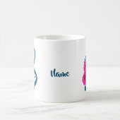 ジンニアの花のイニシャルB パーソナライズド コーヒーマグカップ (中央)