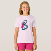 ジンニアの花のイニシャルB  Tシャツ (正面フル)