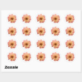 ジンニアの花の自然写真 ラウンドシール (シート)