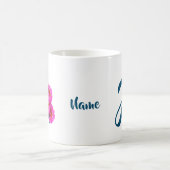ジンニアの花 モノグラムイニシャル A オーダーメイド コーヒーマグカップ (中央)