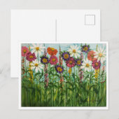 ジンニア、ダリア、アスターの花のポストカード ポストカード (正面/裏面)